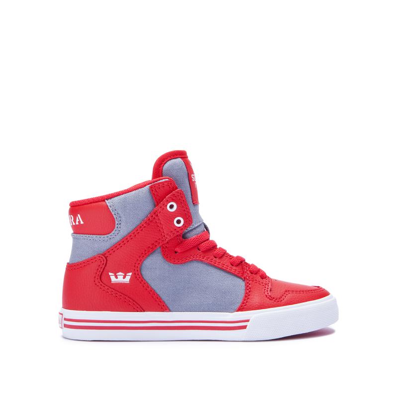 Supra VAIDER Sneaker High Kinder Rot / Grau Deutschland TJWFU4086